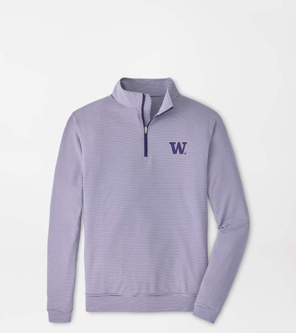 Washington Perth Sugar Stripe Performance Quarter-Zip in Purple2/White
