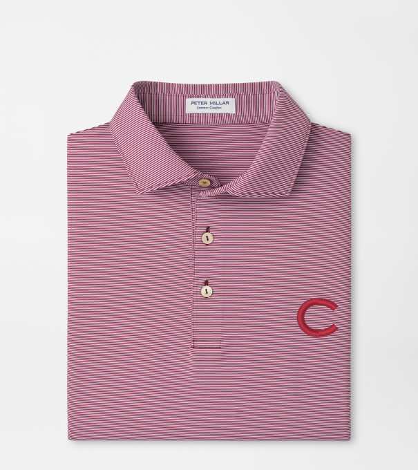 Colgate Jubilee Stripe Performance Polo in Maroon2
