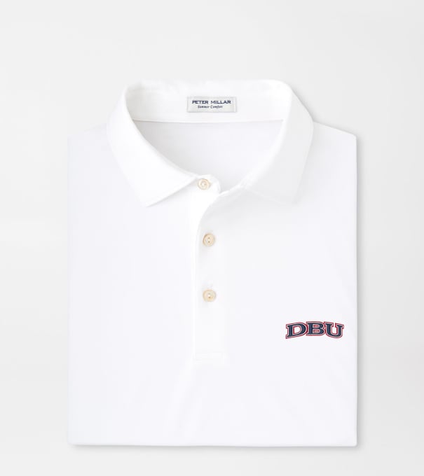 Dallas Baptist University Solid Performance Jersey Polo in White