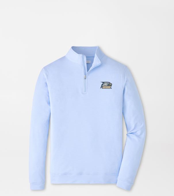 Georgia Southern Perth Sugar Stripe Performance Quarter-Zip in Cottage Blue/White