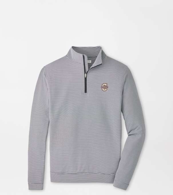 College of Charleston Perth Sugar Stripe Performance Quarter-Zip in Black/White