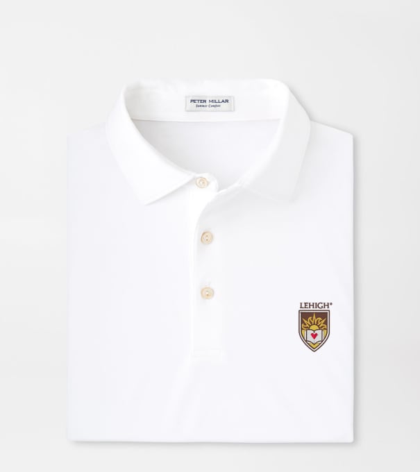 Lehigh Solid Performance Jersey Polo in White