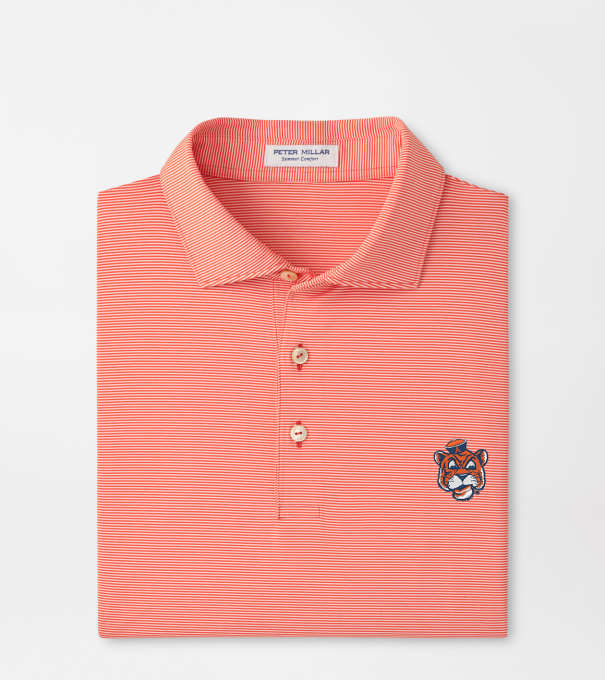 Auburn Vault Jubilee Stripe Performance Polo in Orange6