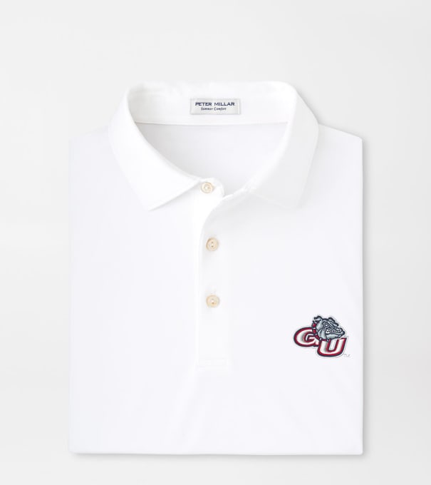 Gonzaga Solid Performance Jersey Polo in White