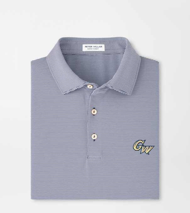 George Washington University Jubilee Performance Jersey Polo in Navy