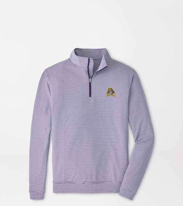 East Carolina University Perth Sugar Stripe Performance Quarter-Zip in Purple2/White