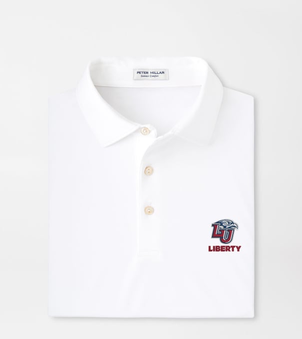 Liberty University Solid Performance Jersey Polo in White