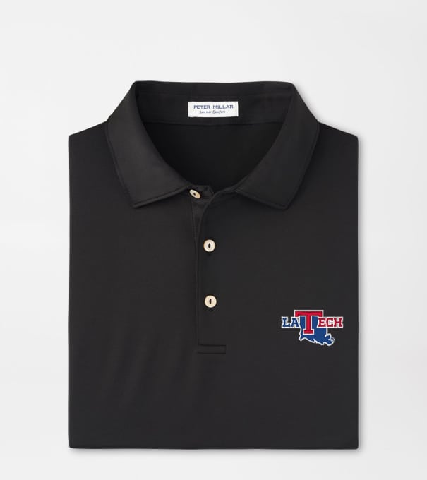 Louisiana Tech Solid Performance Jersey Polo in Black