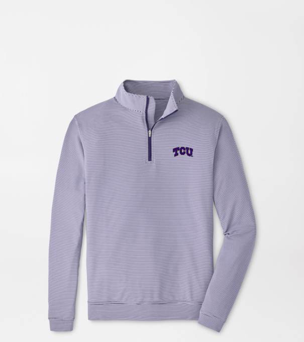 TCU Perth Sugar Stripe Performance Quarter-Zip in Purple2/White