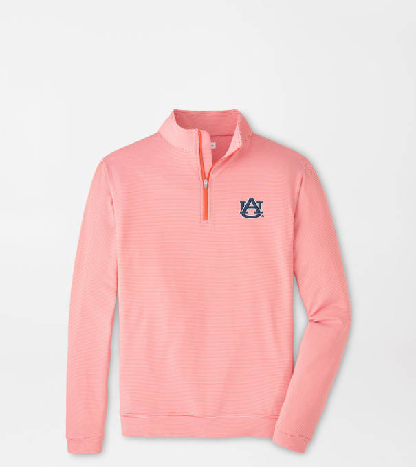 Auburn Perth Sugar Stripe Performance Quarter-Zip in Orange6/White
