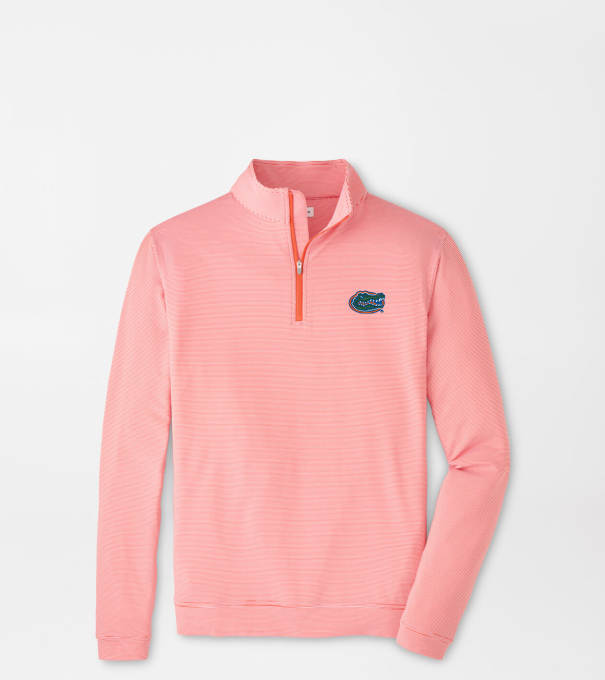 Florida Perth Sugar Stripe Performance Quarter-Zip in Orange6/White