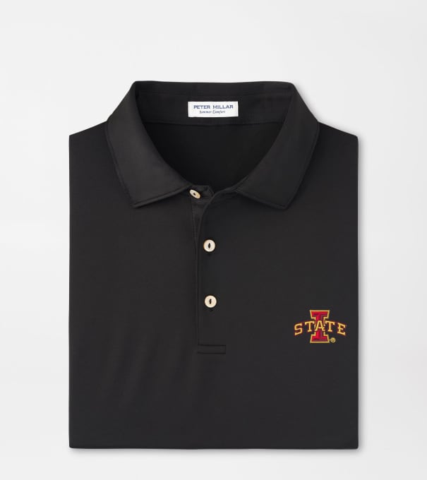 Iowa State Solid Performance Jersey Polo in Black