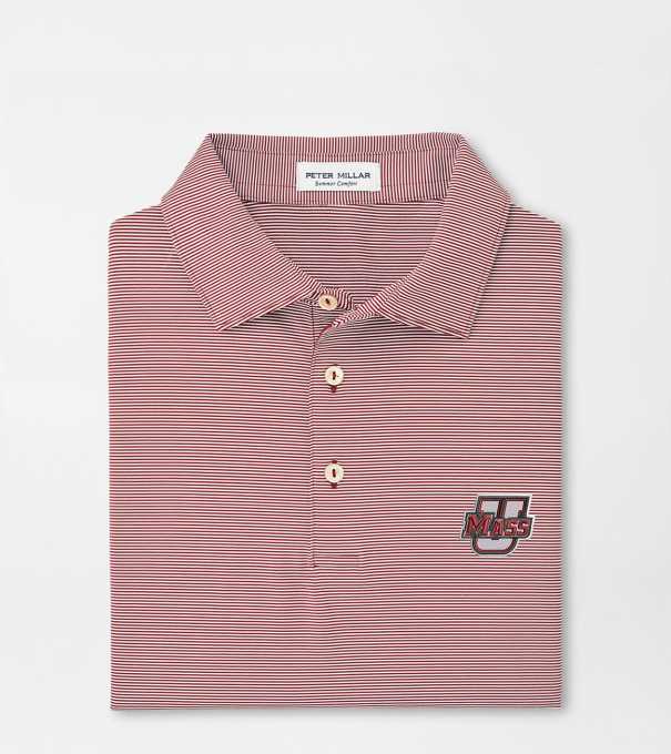 UMass Jubilee Stripe Performance Polo in Maroon2