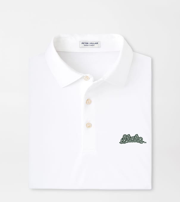 Michigan State Vault Solid Performance Jersey Polo in White