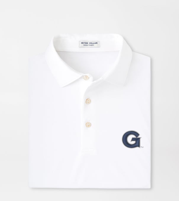 Georgetown Solid Performance Jersey Polo in White