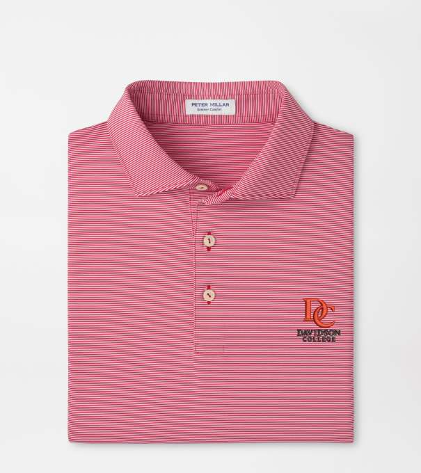 Davidson Jubilee Stripe Performance Polo in Red3