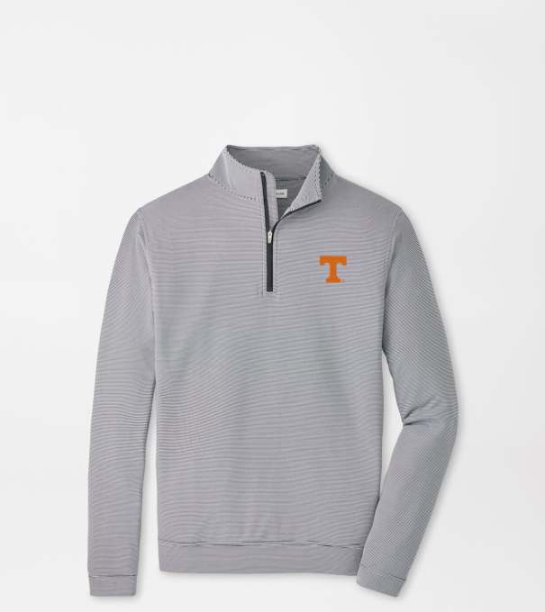 Tennessee Perth Sugar Stripe Performance Quarter-Zip in Black/White