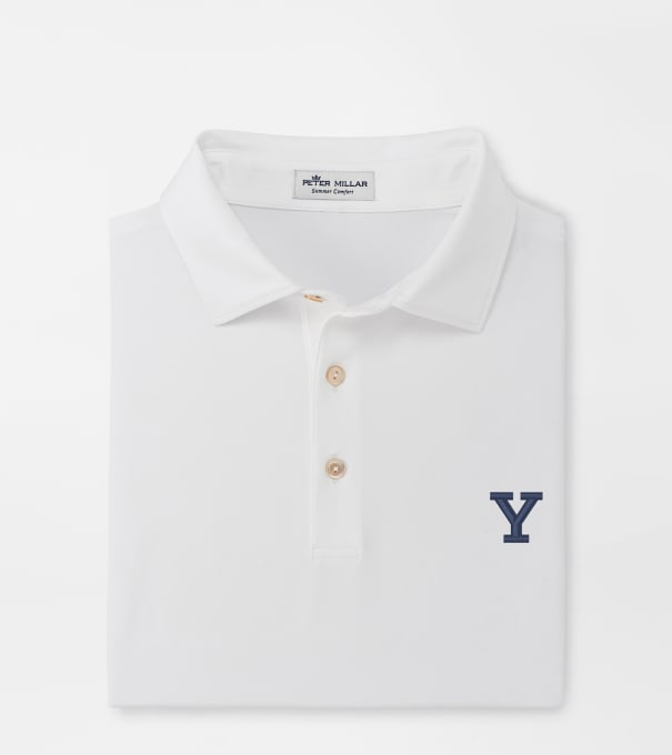 Yale Solid Performance Jersey Polo in White