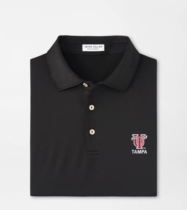 Tampa Solid Performance Jersey Polo in Black