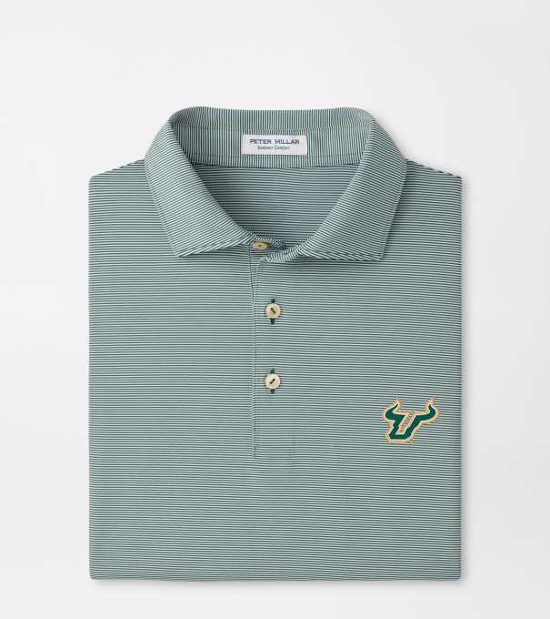 University of South Florida Jubilee Stripe Performance Polo in Green1