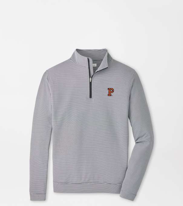 Princeton Tigers Perth Sugar Stripe Performance Quarter-Zip in Black/White
