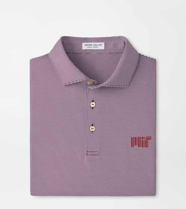 MIT Jubilee Stripe Performance Polo in Maroon3