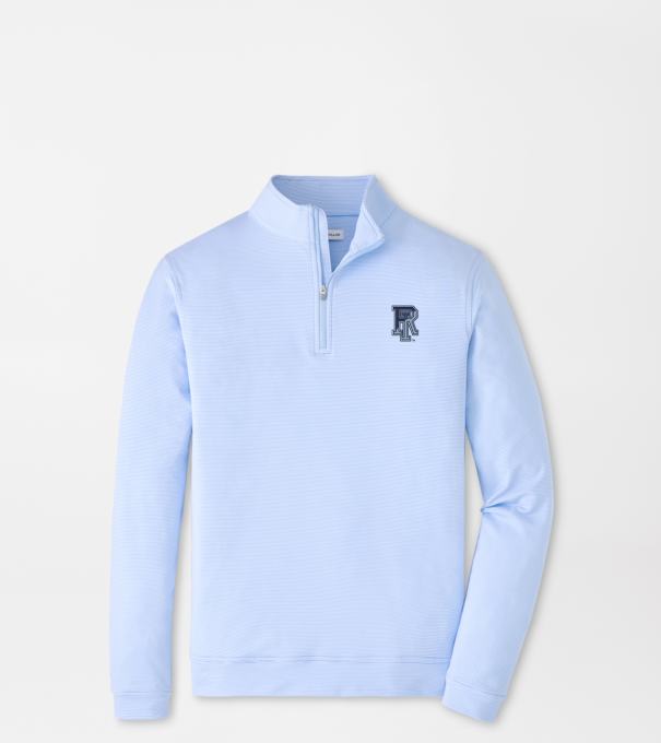 Rhode Island Perth Sugar Stripe Performance Quarter-Zip in Cottage Blue/White