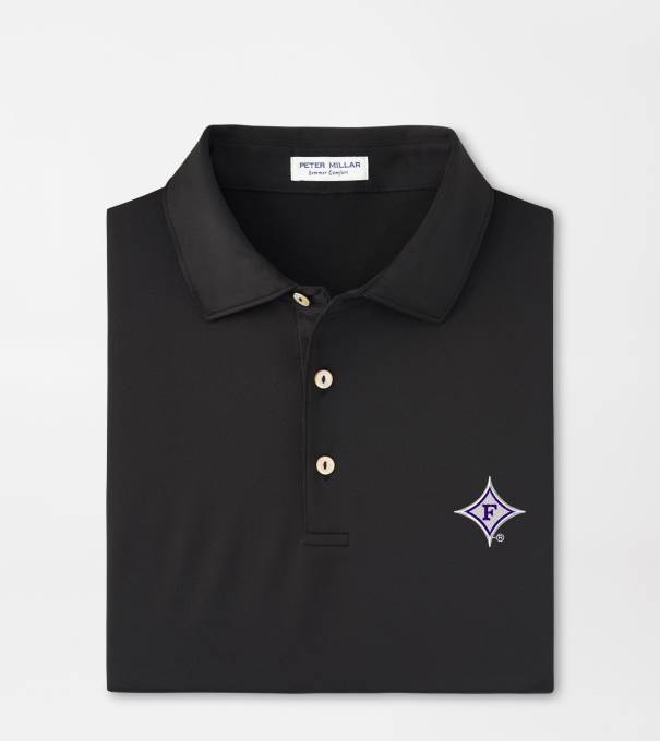 Furman Solid Performance Jersey Polo in Black
