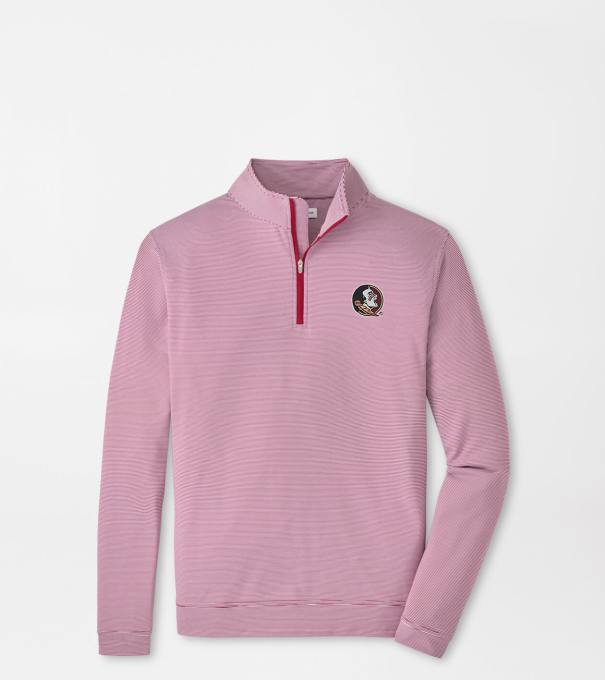 Florida State Seminole Perth Sugar Stripe Performance Quarter-Zip in Maroon2/White