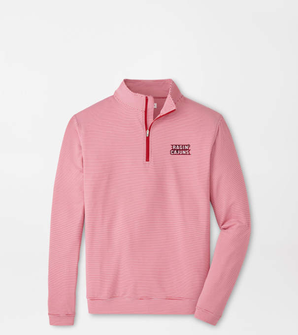 Louisiana at Lafayette Perth Sugar Stripe Performance Quarter-Zip in Red3/White