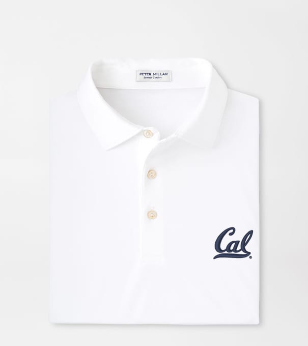 University of California Berkeley Solid Performance Jersey Polo in White