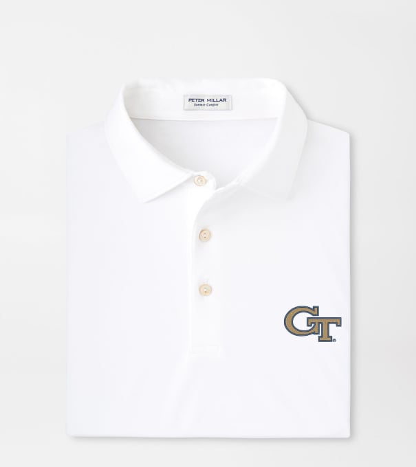 Georgia Tech Solid Performance Jersey Polo in White