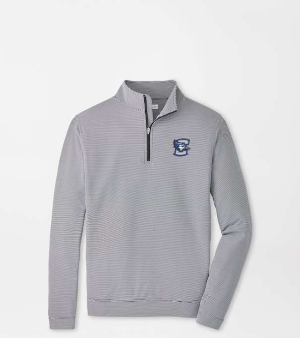 Creighton Perth Sugar Stripe Performance Quarter-Zip in Black/White
