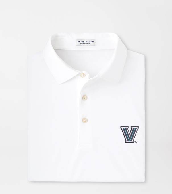 Villanova Solid Performance Jersey Polo in White