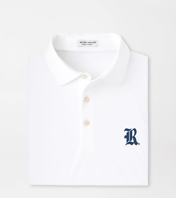 Rice University Solid Performance Jersey Polo in White