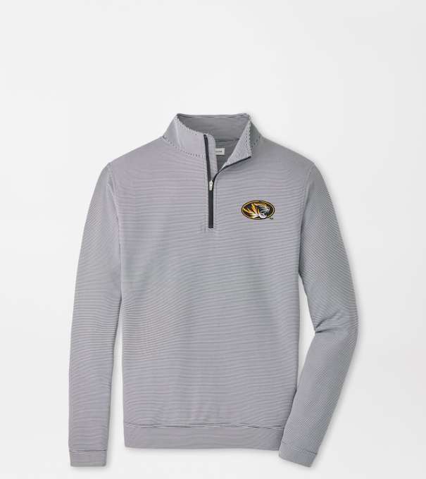 Missouri Perth Sugar Stripe Performance Quarter-Zip in Black/White