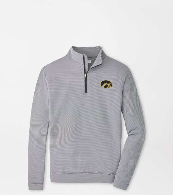 Iowa Perth Sugar Stripe Performance Quarter-Zip in Black/White
