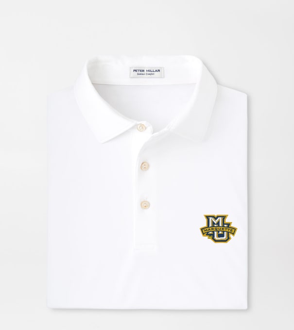 Marquette Solid Performance Jersey Polo in White