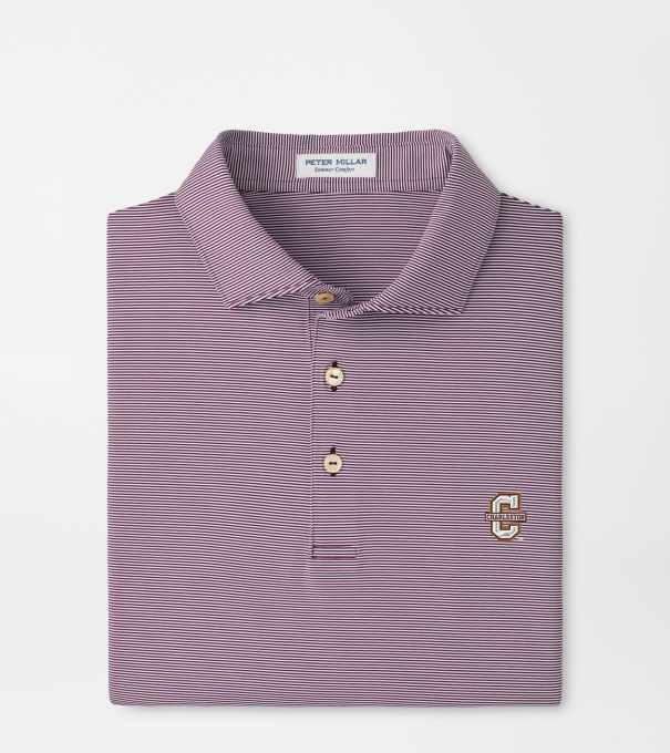 College of Charleston Jubilee Stripe Performance Polo in Maroon3