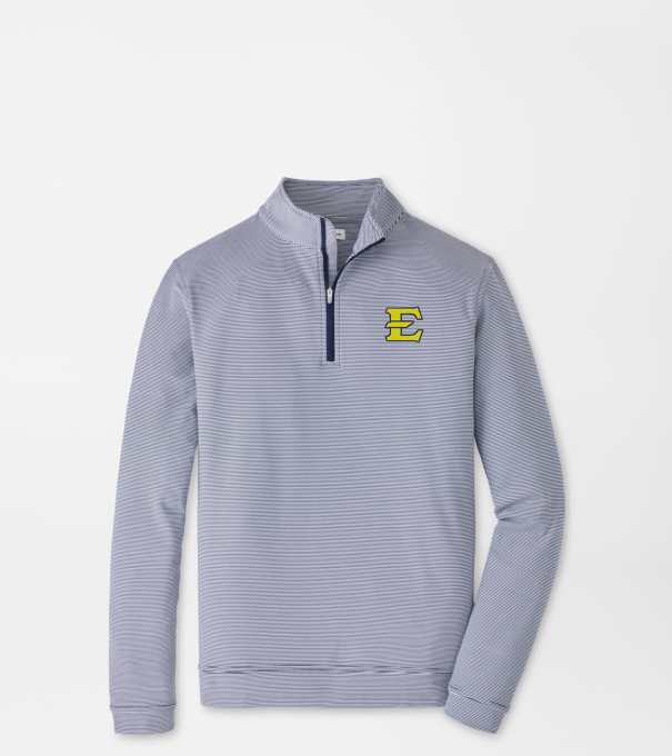 East Tennessee Perth Sugar Stripe Performance Quarter-Zip in Navy/White