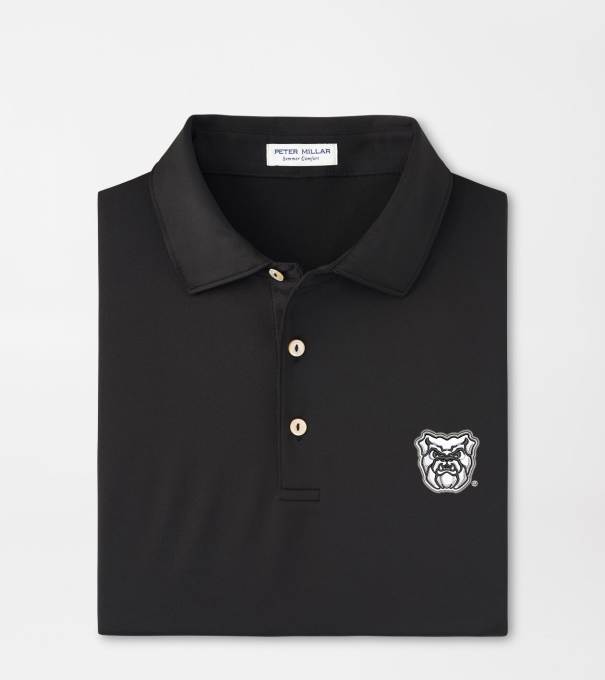 Butler Solid Performance Jersey Polo in Black