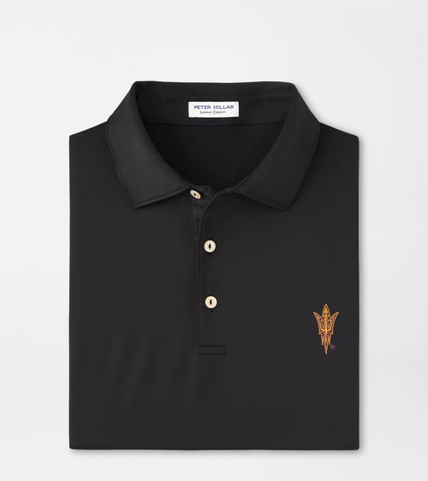 Arizona State Solid Performance Jersey Polo in Black