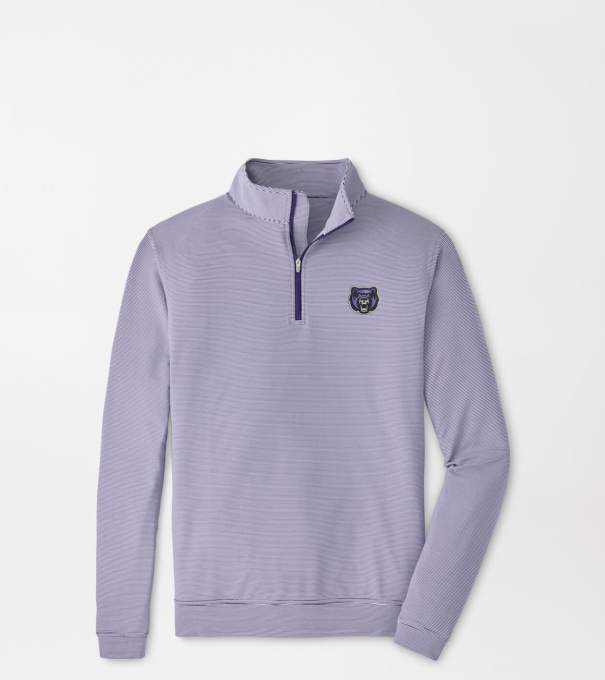 Central Arkansas Perth Sugar Stripe Performance Pullover in Purple2/White