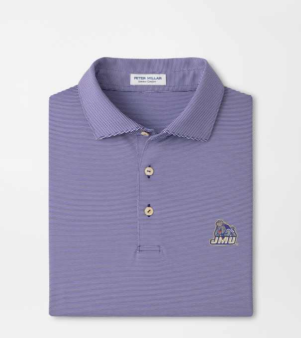 James Madison University Jubilee Stripe Performance Polo in Purple2/White
