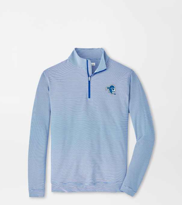 Seton Hall Perth Sugar Stripe Performance Quarter-Zip in Blue3/White
