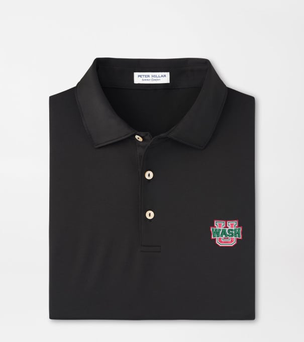 Washington St. Louis Solid Performance Jersey Polo in Black