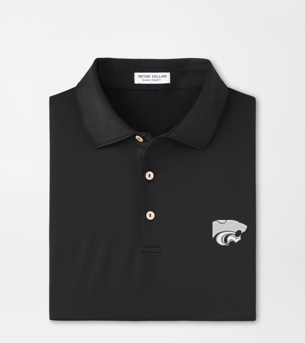Kansas State Solid Performance Jersey Polo in Black