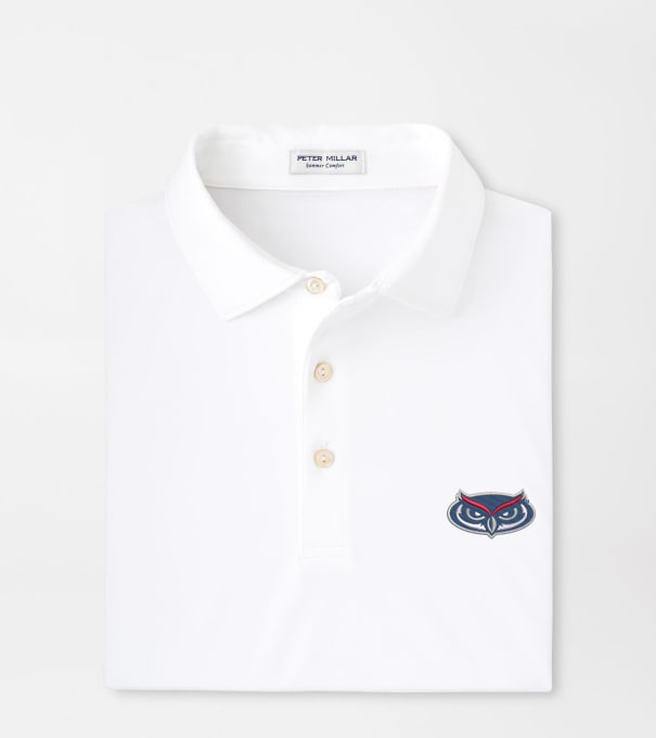 Florida Atlantic University Solid Performance Jersey Polo in White