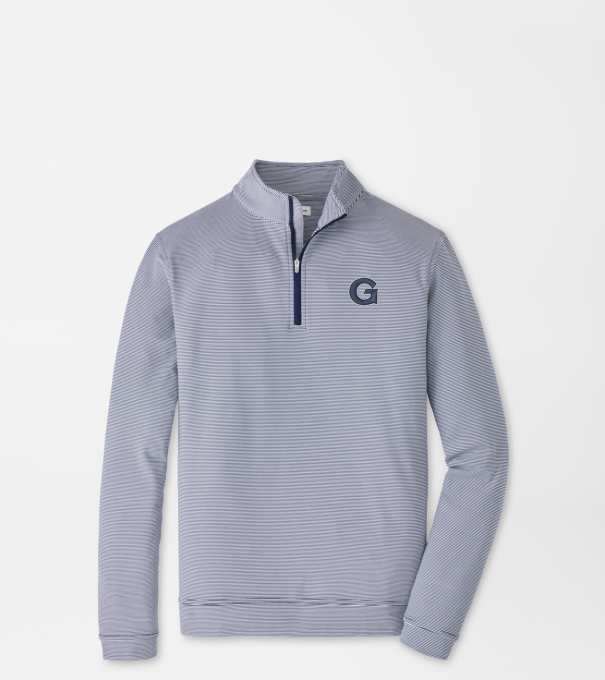 Georgetown Perth Sugar Stripe Performance Quarter-Zip in Navy/White