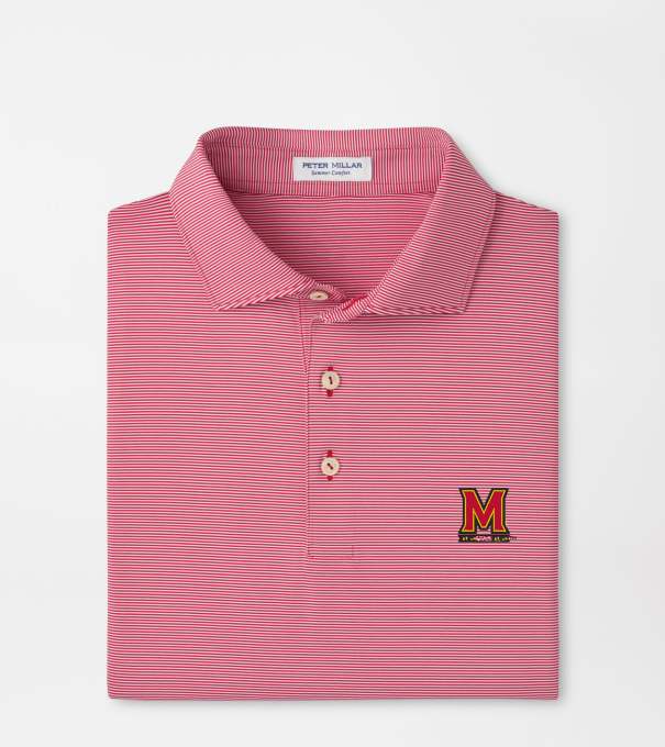 Maryland Jubilee Stripe Performance Polo in Red3